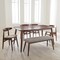Baxton Studio Flora Light Grey and "Oak" Finishing Wood 6-PC Dining Set 126-6938-6939-6940 - alternate 7